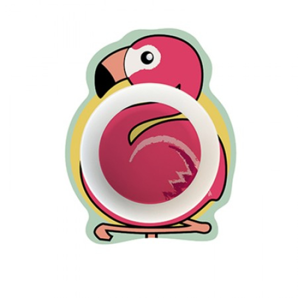 Suppenteller für Kleinkinder mit Flamingo als Motiv - Dalebrook Produktbild für Lebensmittelpräsentation, Frischetheke