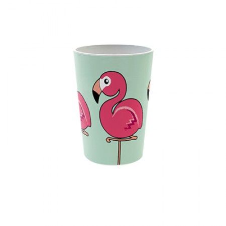 Becher mit Flamingo als Motiv